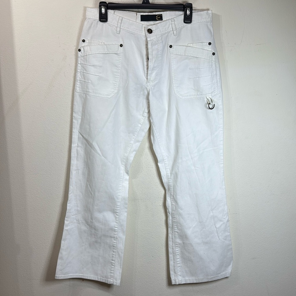 (R4) JUST CAVALLI Jeans white Low rise Flared leg men's size 56/30US